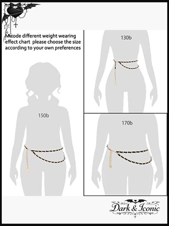 Layered Leather Waist Chain Belt for Dress Jeans main image 5